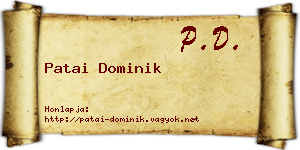Patai Dominik névjegykártya